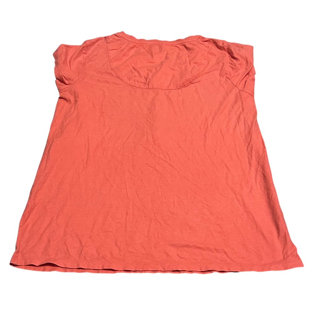 Calypso St Barth Coral Pink Cotton Henley Short Sleeve Top Small RN 106551 - Picture 2 of 6